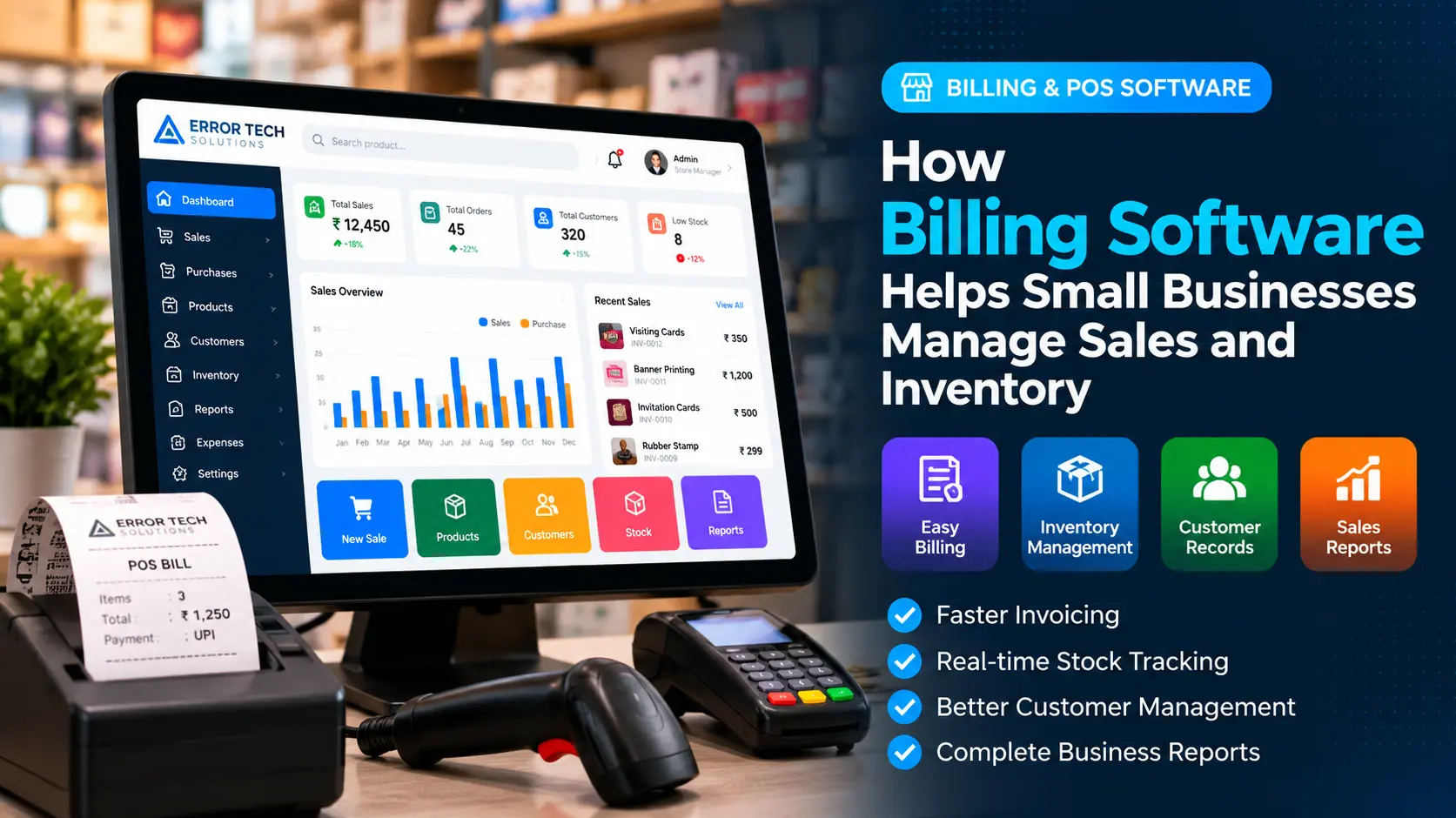 Billing and POS software helping small businesses manage sales, invoices and inventory