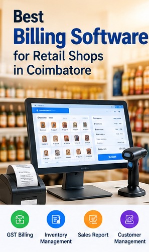 Billing POS software for retail shops with sales and inventory dashboard