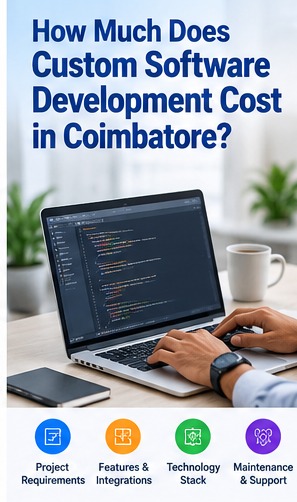 Software developer reviewing code and custom application requirements