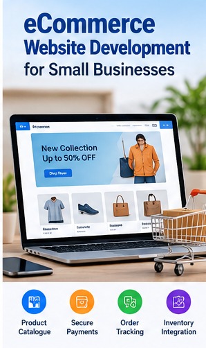 eCommerce website product catalogue on a laptop computer