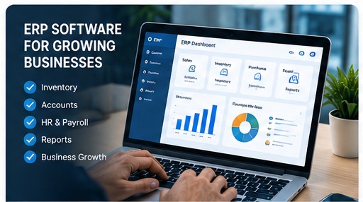 ERP software dashboard for businesses in Coimbatore