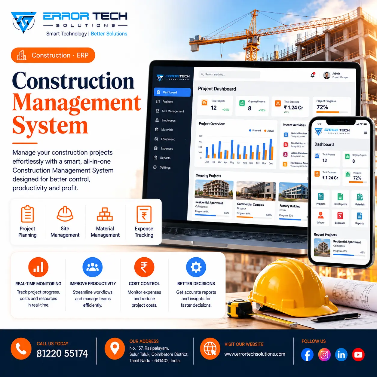 Construction management system and construction ERP software project